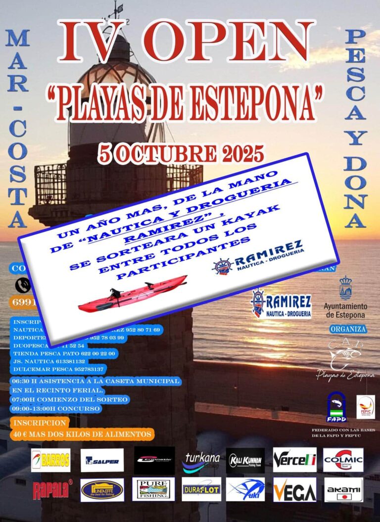 Estepona veranstaltet am Sonntag das IV Offene Meeres-Ufer ‚Playas de Estepona‘ Sportangeln, bei dem Teilnehmer aus dem ganzen Land zusammenkommen werden